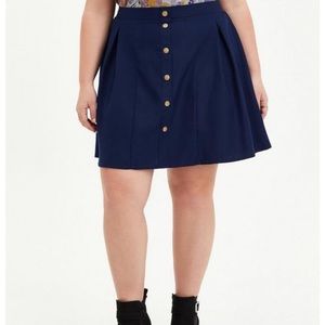 New Torrid mini twill button front skirt navy blue plus size 2x women